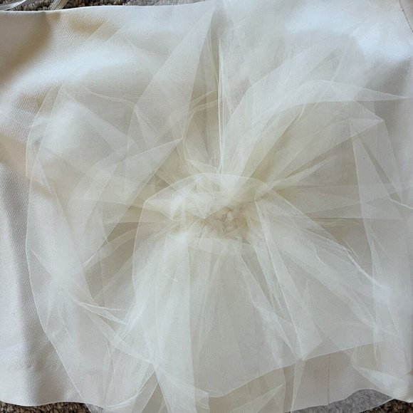 Zara cropped floral tulle top blouse, Color:Oyster white, Size XS - Picture 3 of 3